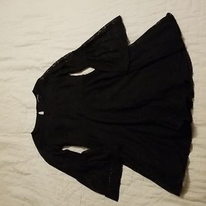My Michelle black lace dress bell sleeves Small